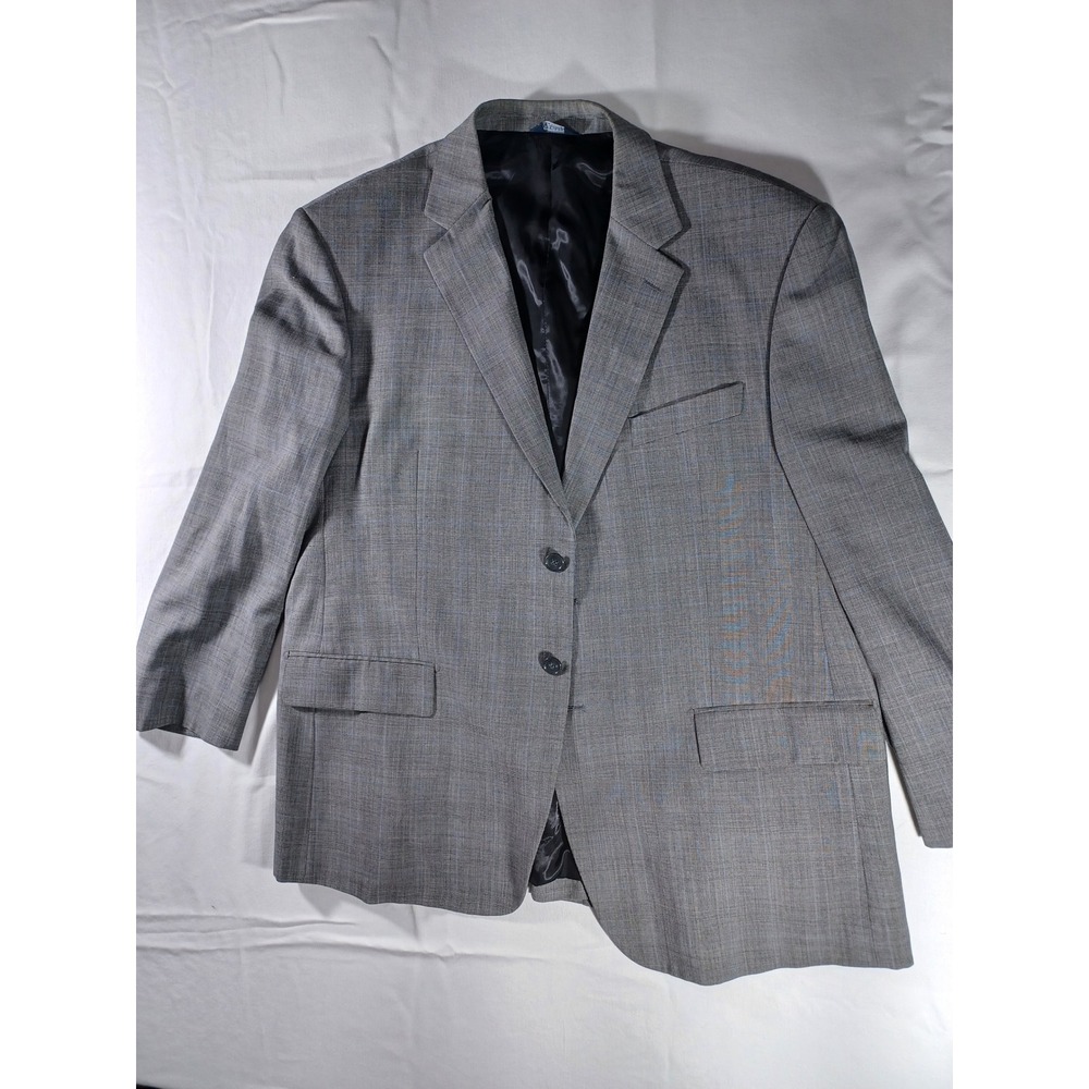 Botany Five Hundred Mens Blazer Suit Jacket Super 110s Wool Blend Gray Plaid